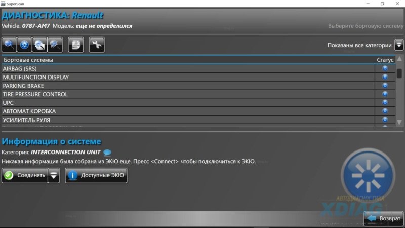 Diagnostika Renault automobīļīem