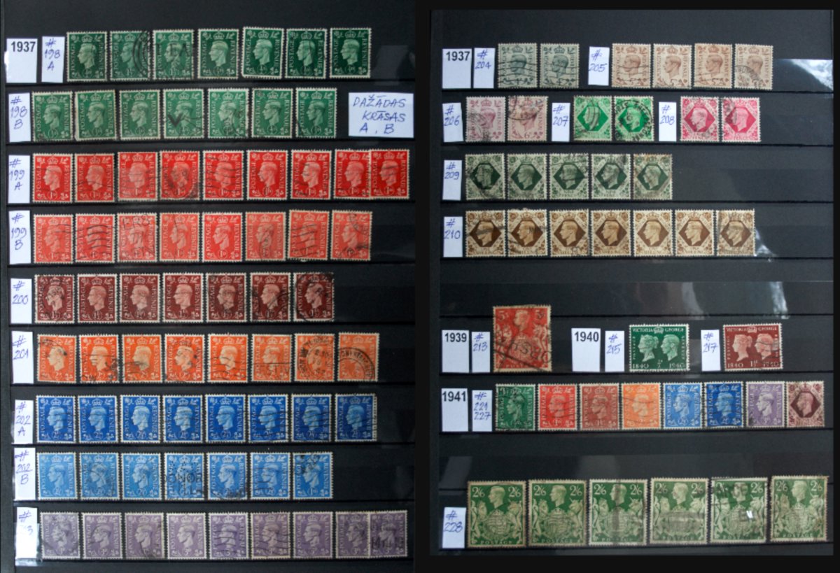 Plaša apjoma Lielbritānijas pastmarku kolekcija 1841-2000