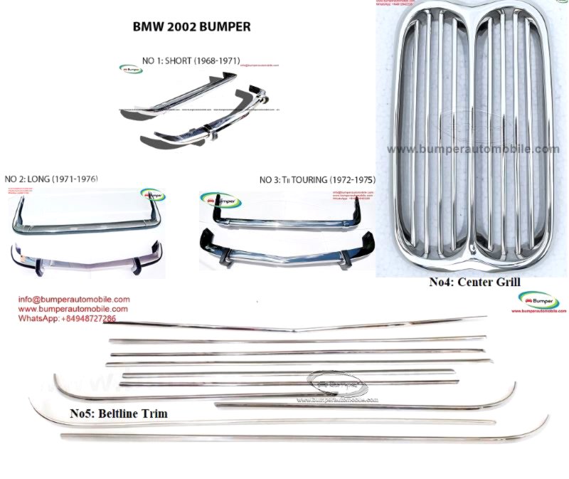 BMW E10 2002 1502 1602 1802 year 1968 to1976 Bumper Classic car