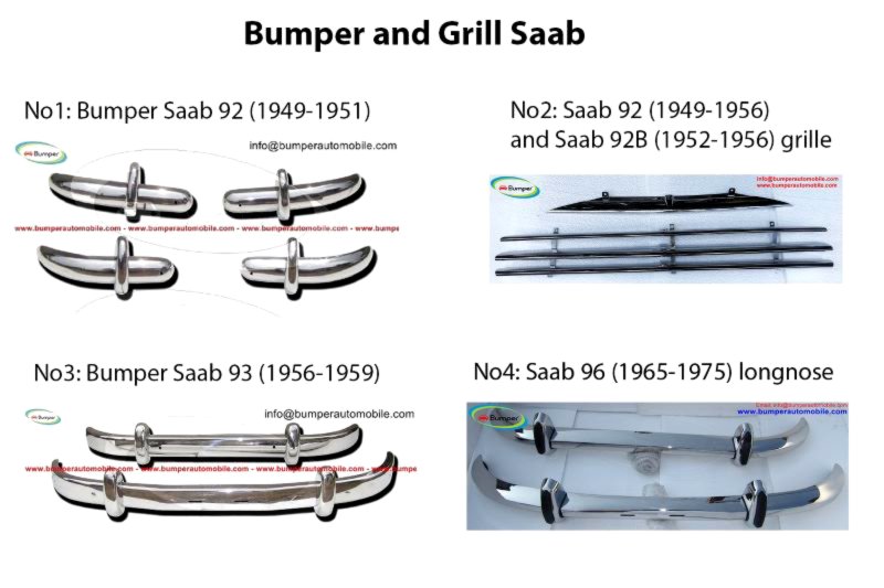 Saab 92 and Saab 92B / 93 / 96 bumpers classic car