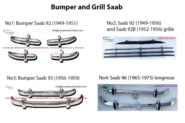 Saab 92 and Saab 92B / 93 / 96 bumpers classic car
