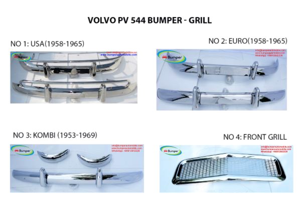 PV 544 style Euro / USA year 1958 to 1965 / PV Duett Kombi year 1953 to 1969 bumper and radiator grill 