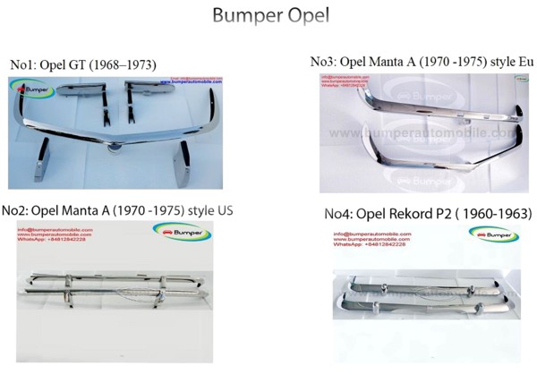 Opel GT (1968 to 1973) / Opel Manta A / Opel Rekord P2 bumpers classic car