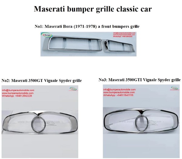 Maserati bumper and grill classic car 